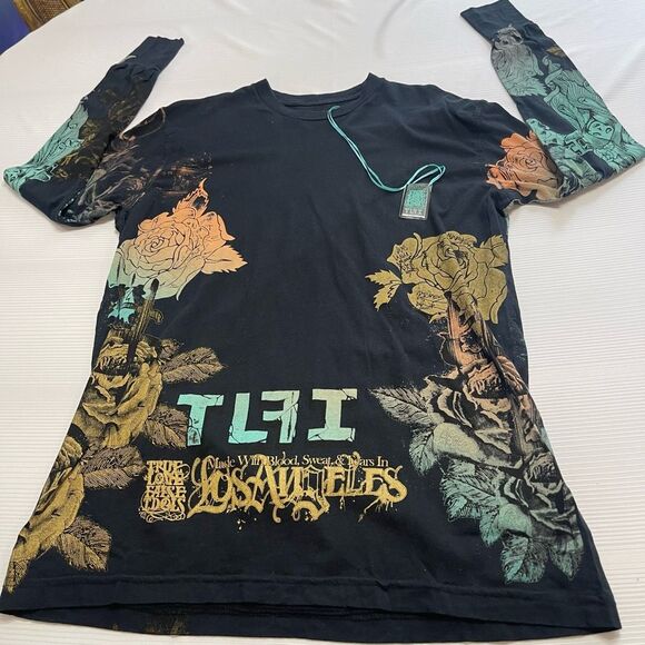 NWT True Love False Idols Black Long Sleeve Shirt Size Large New - Picture 8 of 13